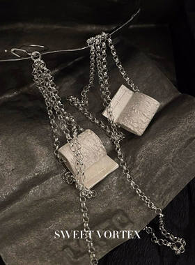 「清仓现货秒发」Detaj X Uma Wang 白色银质链条耳饰耳坠