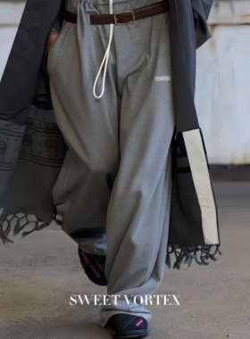 「现货秒发」Magliano 25SS 秀款灰色经典腰带拼接设计卫裤