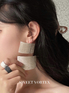 「清仓现货秒发」Detaj X Uma Wang 秀款方形银质单只耳坠耳环