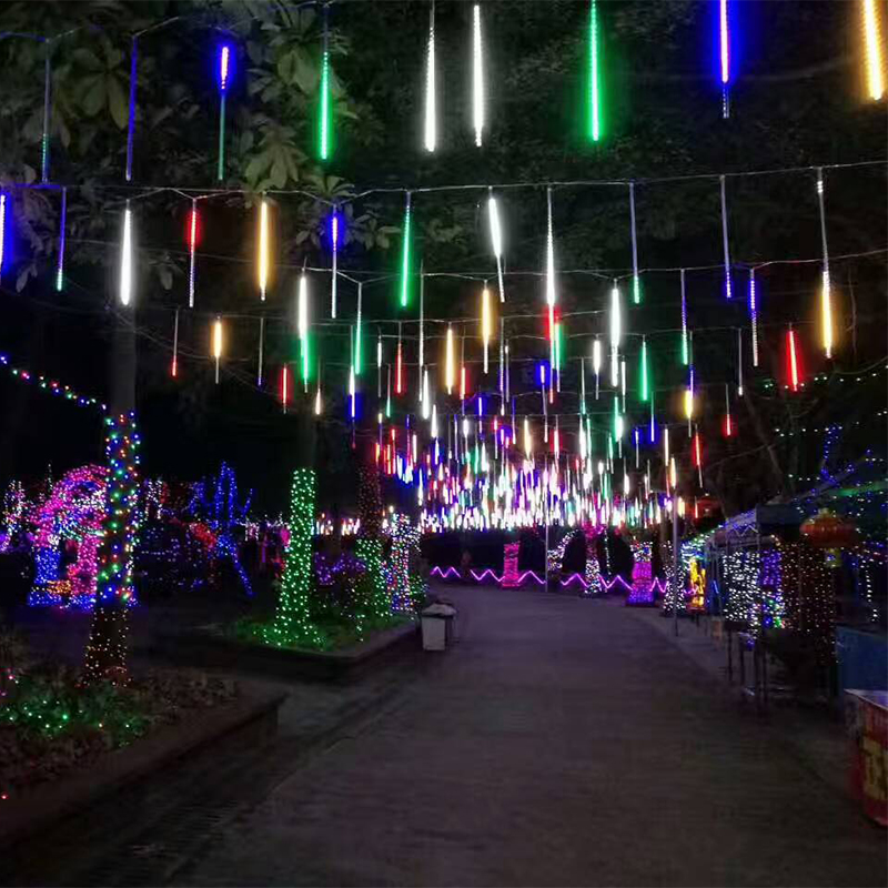 太阳能流星雨led灯室外户外彩灯