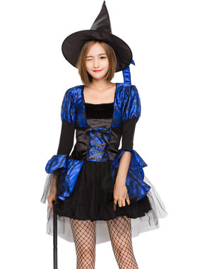 万圣节性感女巫cosplay服饰可爱小魔女连衣短裙巫婆角色扮演服装