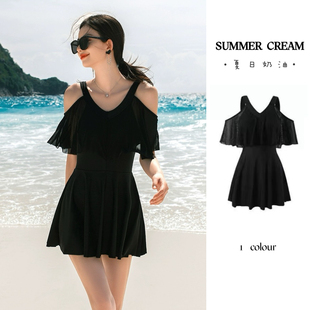 2024新款 连体泳衣女泡温泉高级感微胖遮肉显瘦保守聚拢度假游泳