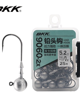 BKK2倍加强化铅头钩路亚饵软虫软饵钩防挂底鲈鱼鳜鱼钓钩
