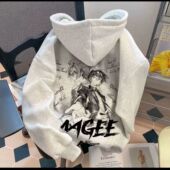 银狐绒潮流爆款 休闲高街上衣 龙族动漫印花连帽卫衣男女宽松秋冬季