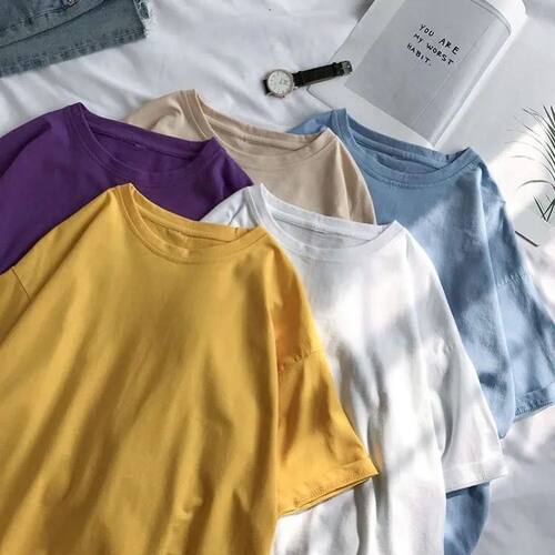 复古bf风纯棉学生情侣半袖衣服