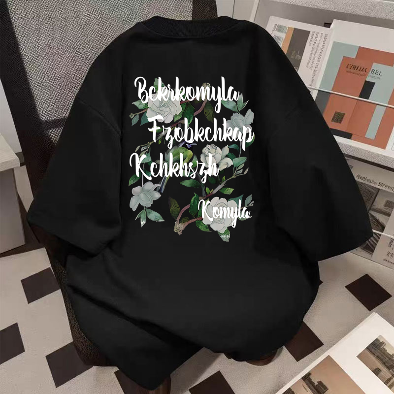 聚群五分袖韩版青少年纯棉上衣