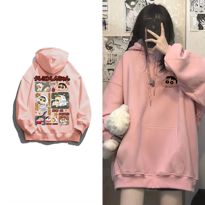 银狐绒聚群韩版宽松连帽卫衣