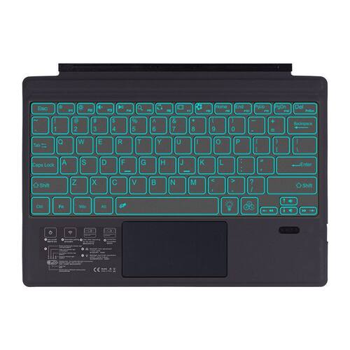 适用微软surface pro34567蓝牙键盘 pro2017七彩发光触摸蓝牙键盘