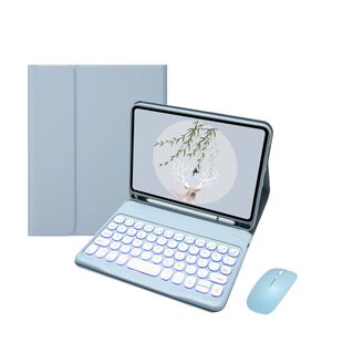 适用2021新款iPad mini6蓝牙键盘 圆帽键盘mini5七彩背光蓝牙键盘