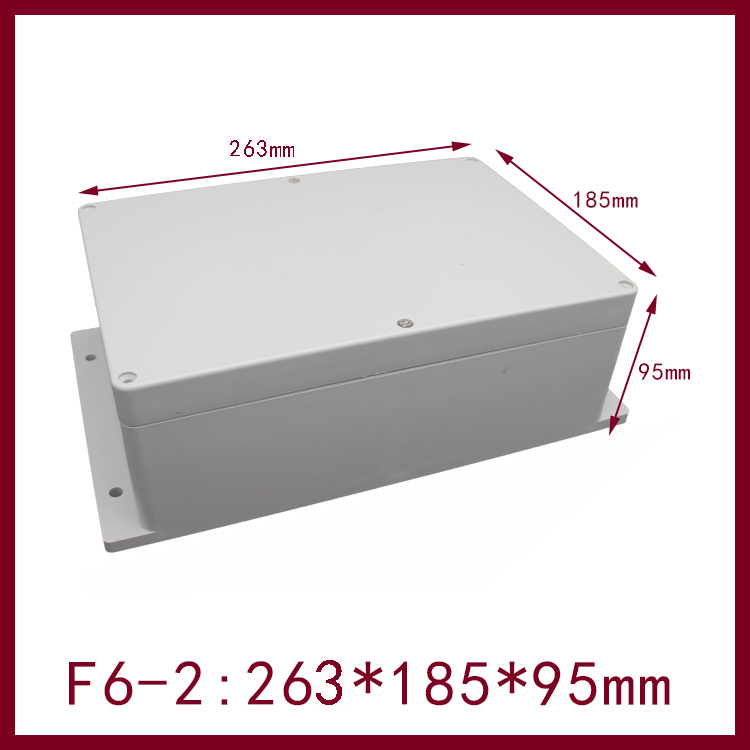 263*185*95mm防水接线盒 F6-2带耳ABS塑料盒 IP65电气密封箱