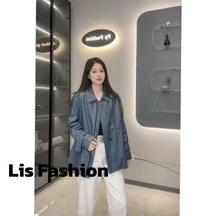 上衣 外套春秋款 2025新款 真皮皮衣女绵羊皮宽松显瘦西装