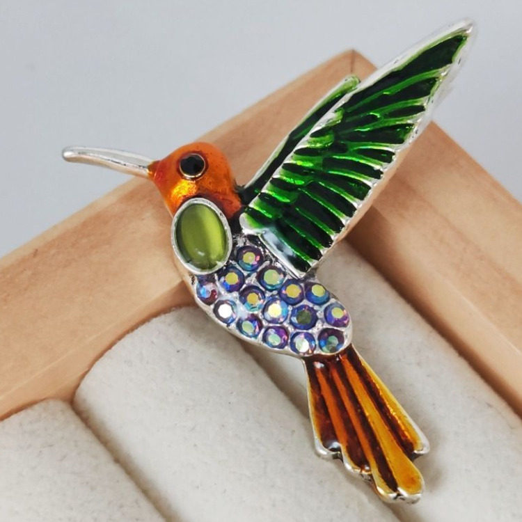 时尚蜂鸟高档配饰镶钻胸针女高级感别针优雅气质个性夸张胸花礼物,饰品/流行首饰/时尚饰品新,胸针,淘宝优惠券,粉丝福利购,淘宝优惠卷