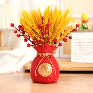 黄金大麦穗干花束客厅餐桌摆设金麦子招财装饰品乔迁摆件开业礼物