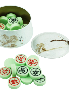 翡翠色中国象棋仿玉石密胺