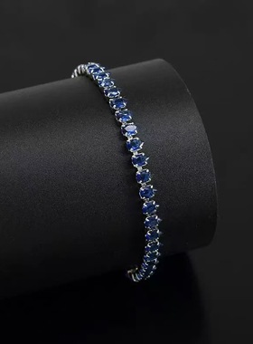 宝蓝水滴锆石爆闪女式手链轻奢精致小众气质显白高颜值送闺蜜