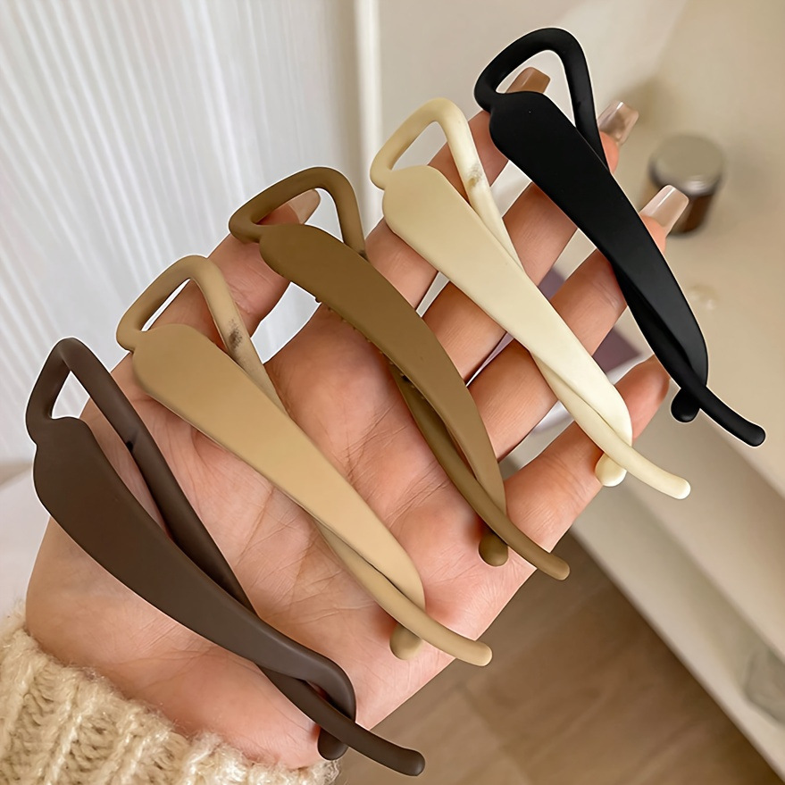 跨境磨砂简约发夹女后脑勺盘发扭扭夹发卡子2025新款气质抓夹现货