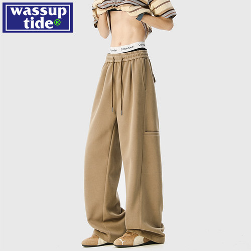 wassup tide美式工装裤男款春季2025年新款潮牌直筒宽松阔腿裤子