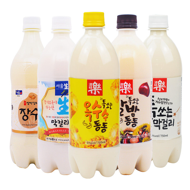 韩国原装进口酒时乐济州栗子味米酒韩式低度甜酒玛可利750ml瓶