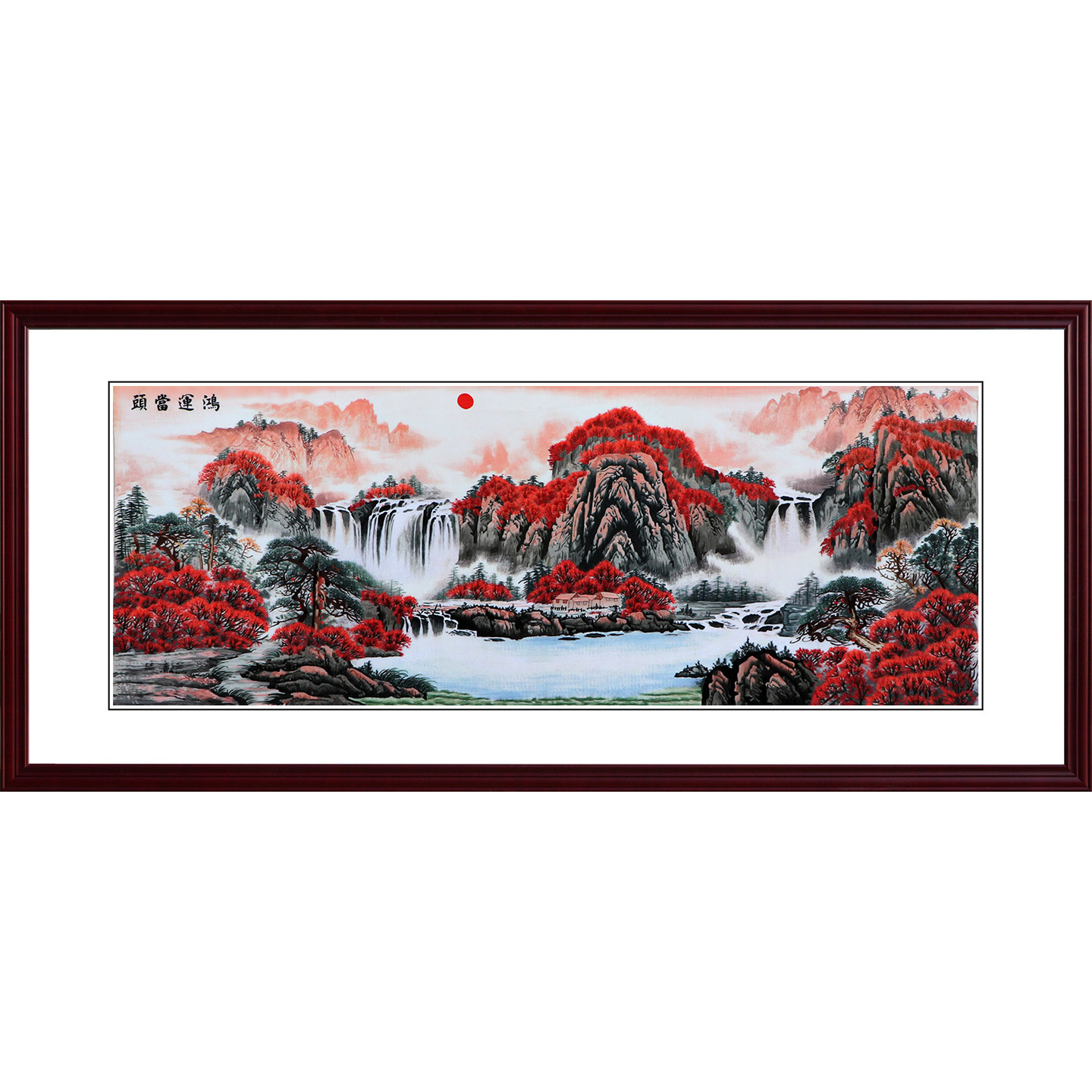 手工苏绣刺绣客厅挂画鸿运当头