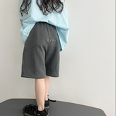 25夏 童趣HEY运动短裤 miniwhy亲子童装 韩国进口针织砂洗棉