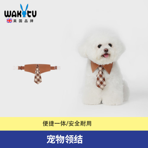 wakytu英国狗狗领结口水巾项圈围脖大型犬金毛可爱猫咪宠物配饰