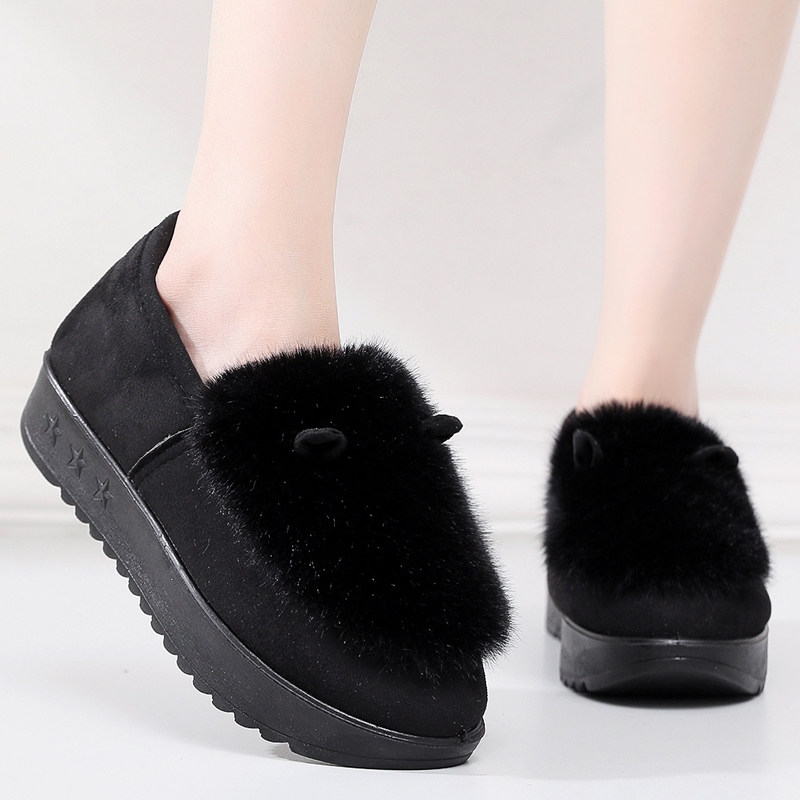 冬季厚底松糕底毛毛鞋老北京布鞋女棉鞋加绒加厚一脚蹬中老年妈妈,女鞋,传统布鞋,淘宝优惠券,粉丝福利购,淘宝优惠卷