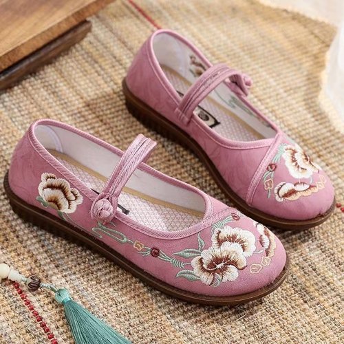 老北京布鞋女防滑软底绣花鞋