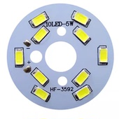圆形LED5瓦灯芯5730灯珠灯片35MM44MM50MMM白光暖光中性光