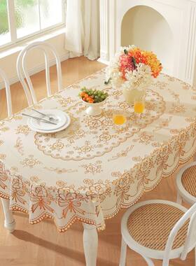 北欧PVC烫金折叠椭圆形餐桌布