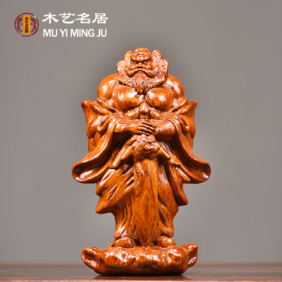 黑檀木雕天师福神钟馗神像办公室客厅实木摆件桌面红木工艺品摆设