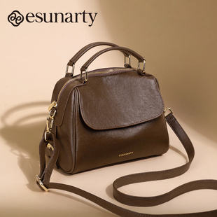 真皮斜挎包包女2026新款秋冬季手提包女高级感大容量波士顿单肩包