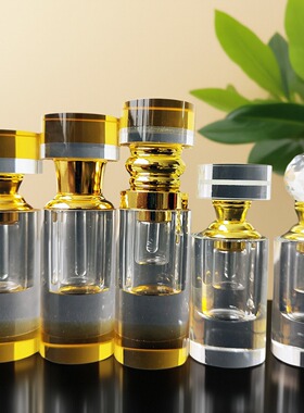 金色传说高档沉香精油瓶 1ml/2ml/3ml 水晶玻璃便携分装瓶 可定制
