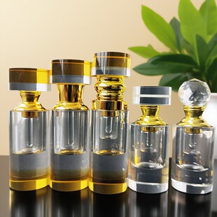 瓶 金色传说高档沉香精油瓶 可定制 水晶玻璃便携分装 3ml 1ml 2ml