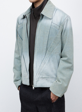 【TZ killer】渐变水洗活页解构牛仔夹克外套 男女宽松开衫上衣