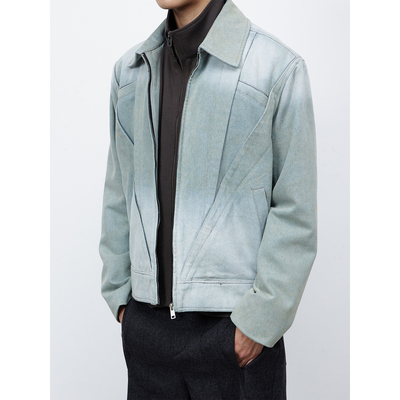 渐变水洗活页解构牛仔夹克外套