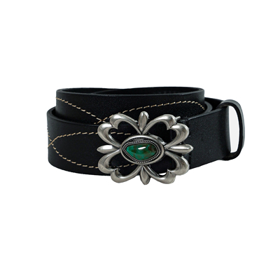 TZ killer 头层牛皮腰带Belt 明线设计 金属扣皮带“蝴形绿影”