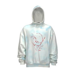 feeling涂鸦连帽立领宽松长袖 做旧感Old killer 卫衣男女
