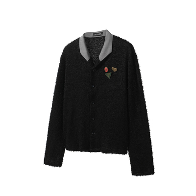 TZ killer MaoSuBadgeShirt 毛苏V领徽章衬衫 拼接领口 长袖衬衫