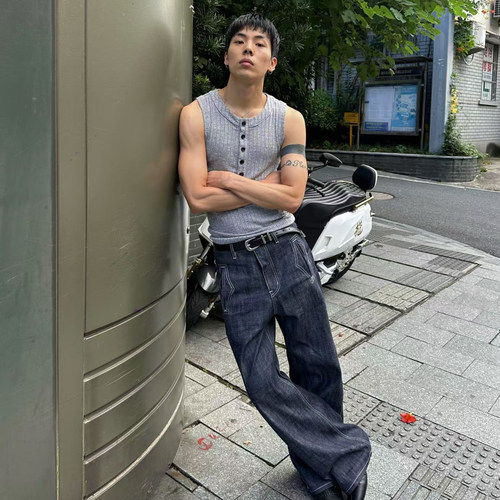 TZ killer Button Henry vest 纽扣亨利修身背心男女同款无袖上衣