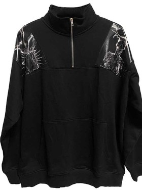 【TZ killer】现货暗黑摇滚骷髅高领 男女宽松秋冬加绒百搭卫衣