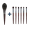 6 horse hair brushes+flat head loose powder