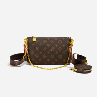 超火小包包女式2025新款洋气老花腋下包小众麻将包链条单肩斜挎包