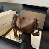 美拉德复古包包女2025新款 春季 高级感小众马鞍小包百搭单肩斜挎包