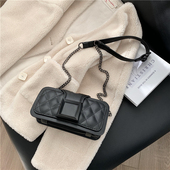 百搭菱格单肩小包时尚 洋气小方包女2025新款 韩版 高质感三层斜挎包