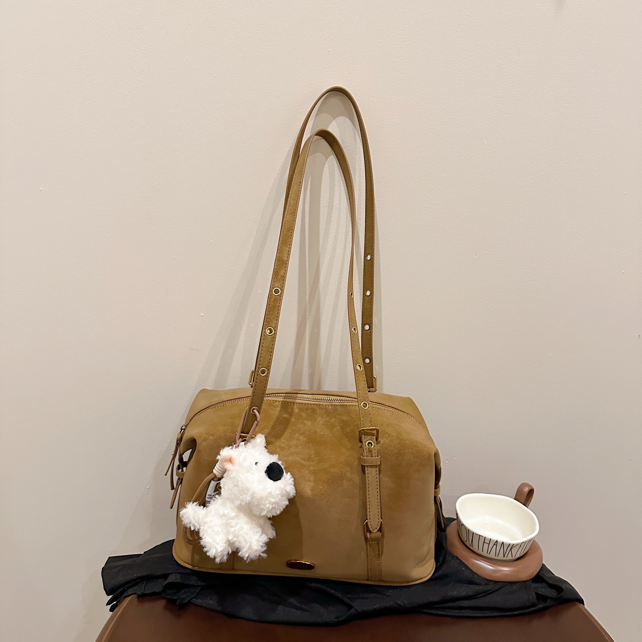 LAOYJA复古做旧大容量单肩托特包