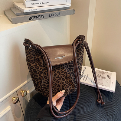 LAOYJA复古流行大容量单肩豹纹包