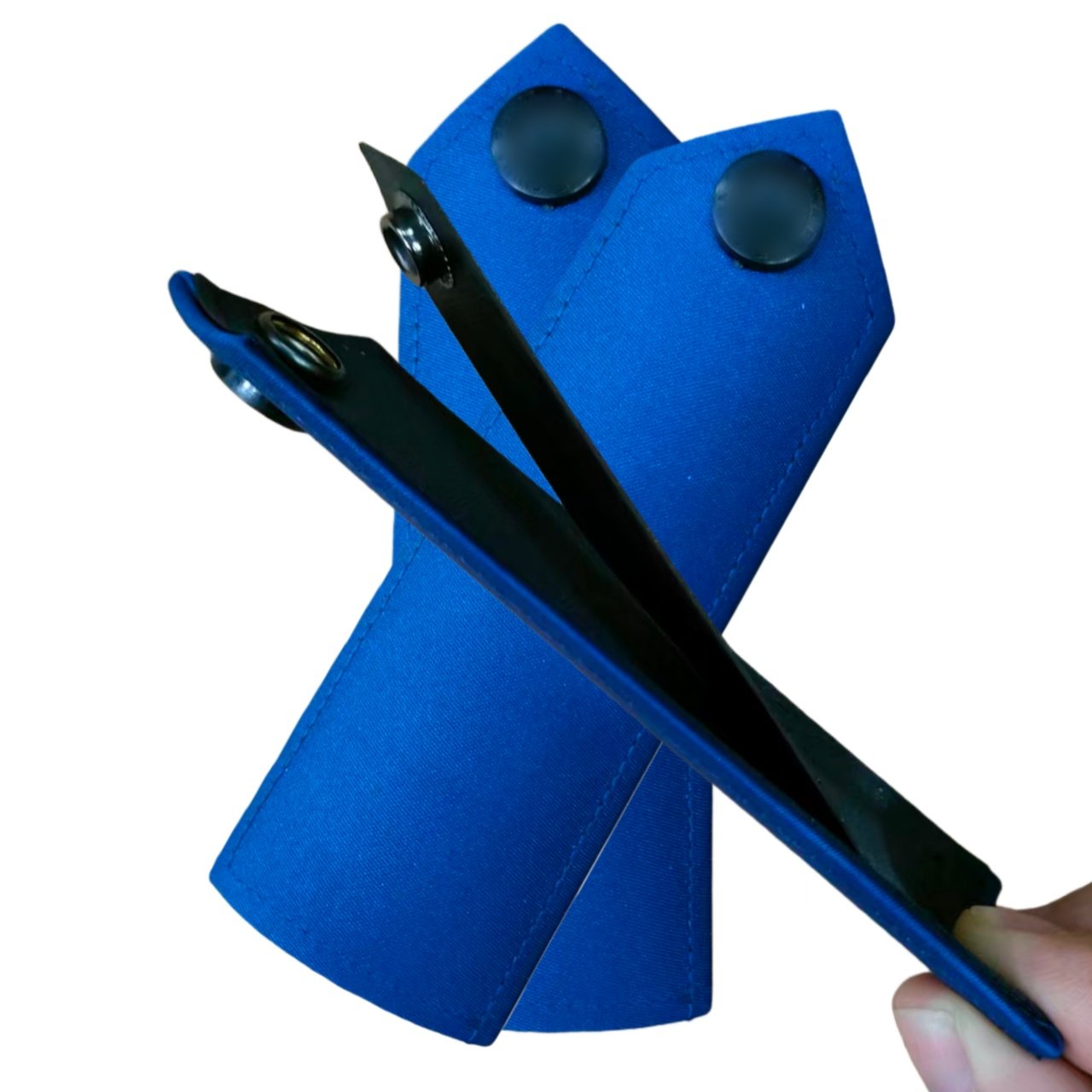 安保制服配件 新款按扣肩章蓝色肩牌弧形小圆孔胸牌硬布套筒金属