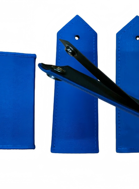 保安标志DIY弧形三瓣花蓝色肩牌魔术贴臂章蓝色套筒辅助肩章号牌