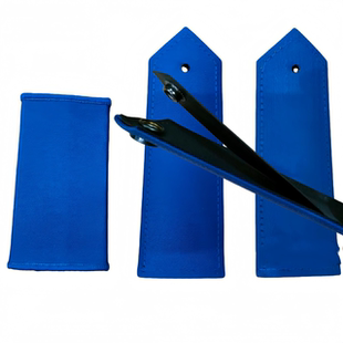 保安标志DIY弧形三瓣花蓝色肩牌魔术贴臂章蓝色套筒辅助肩章号牌