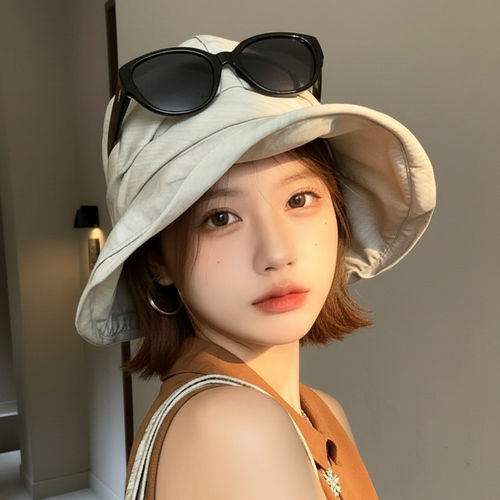 夏季女大檐防晒速干透气渔夫帽